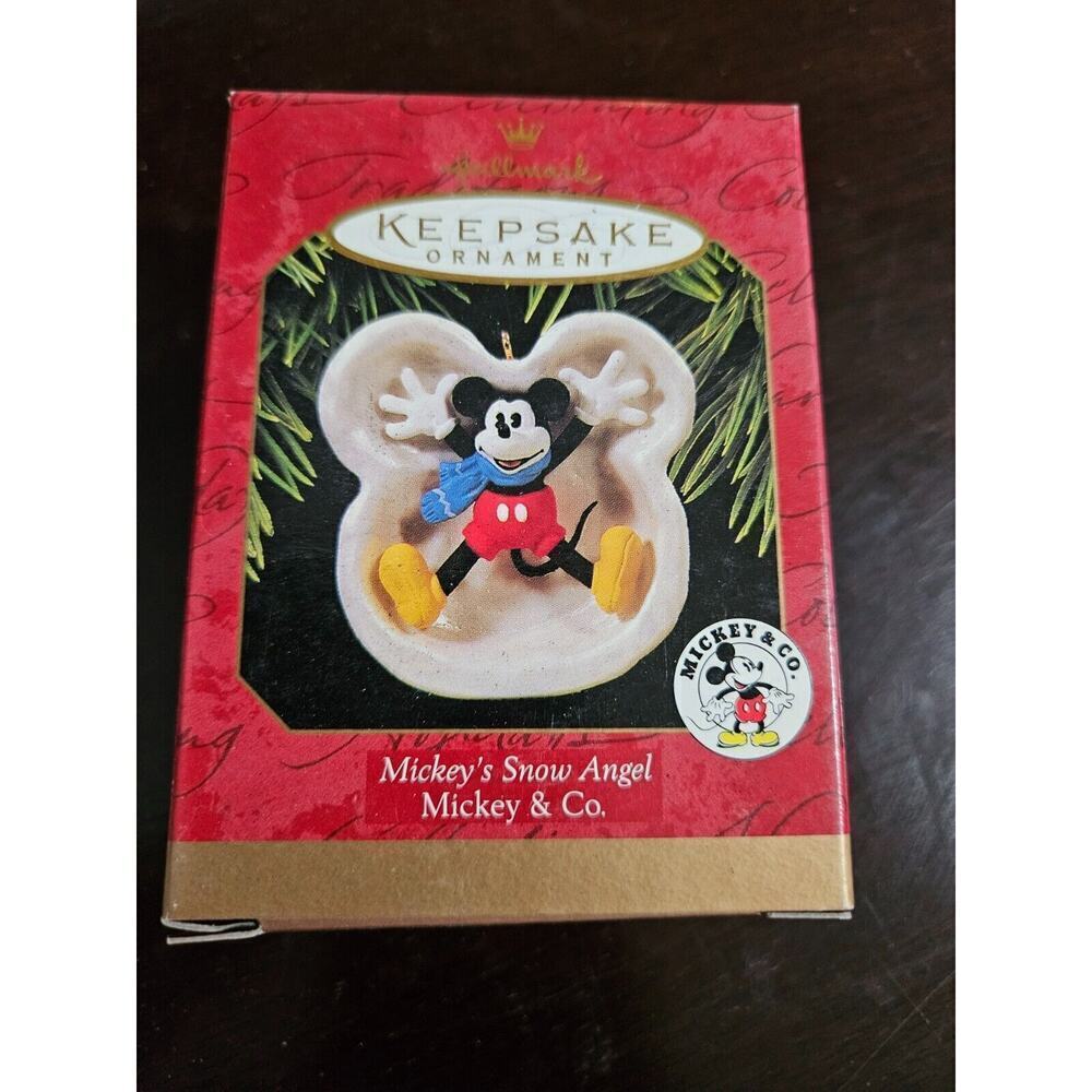 Hallmark Keepsake Disney Ornament Mickey & Co. NIB 1997 “Mickey’s Snow Angel”